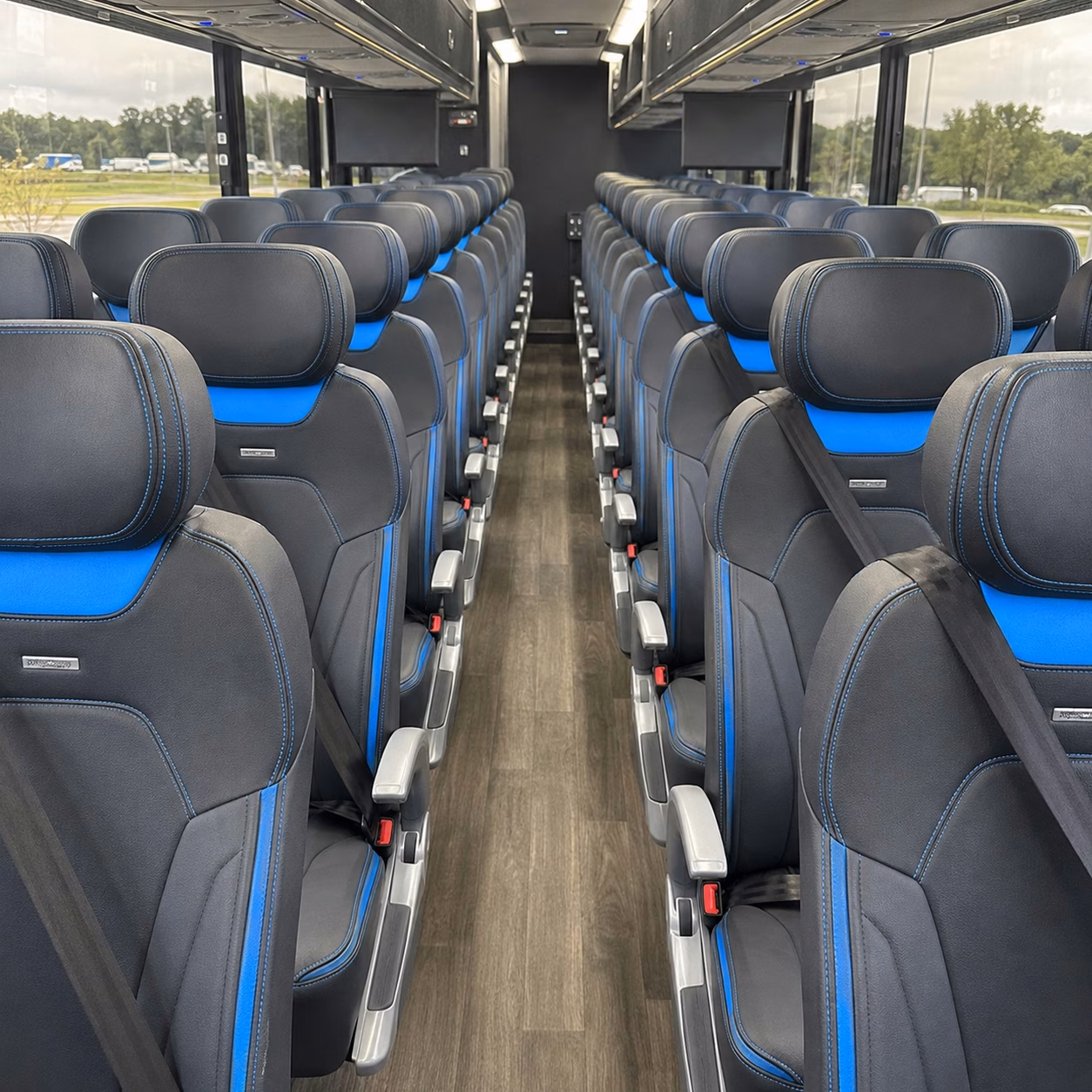 56 passenger charter bus inside