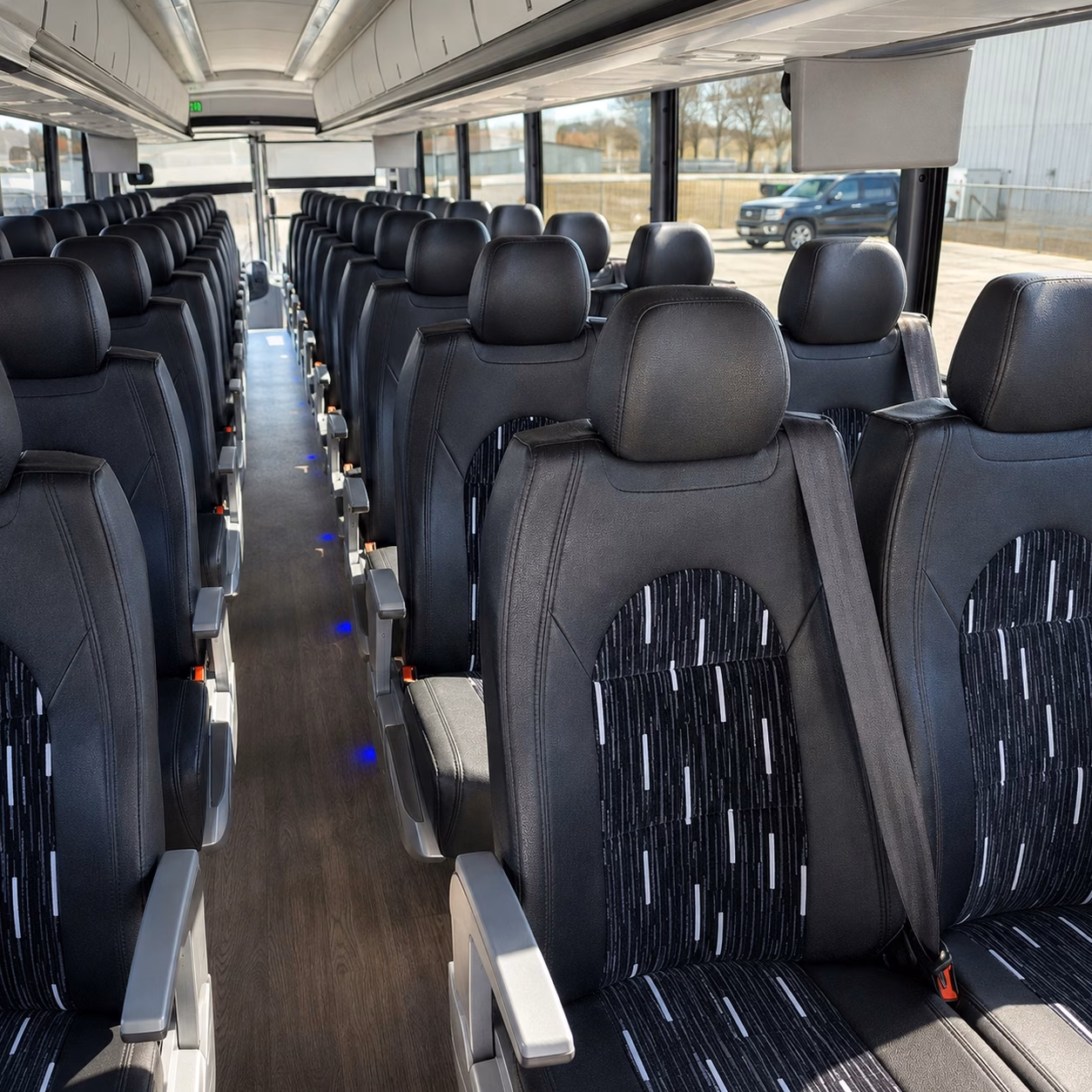 cedar park charter bus rental interior