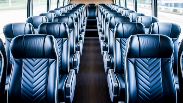 cedar park 56 passenger charter bus inside